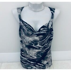 Cache Women's White and Gray Top with metallic accents. Size XS.